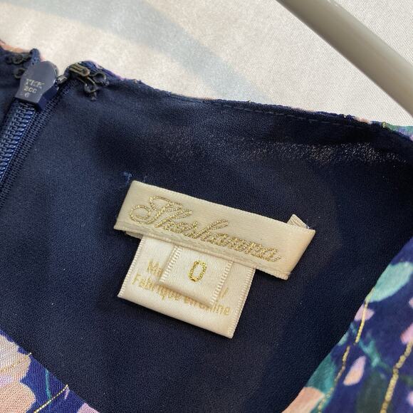 Shoshanna Women's Floral Metallic Puff Sleeve Ruffle Mini Dress Size 0 Fairy - Picture 5 of 12